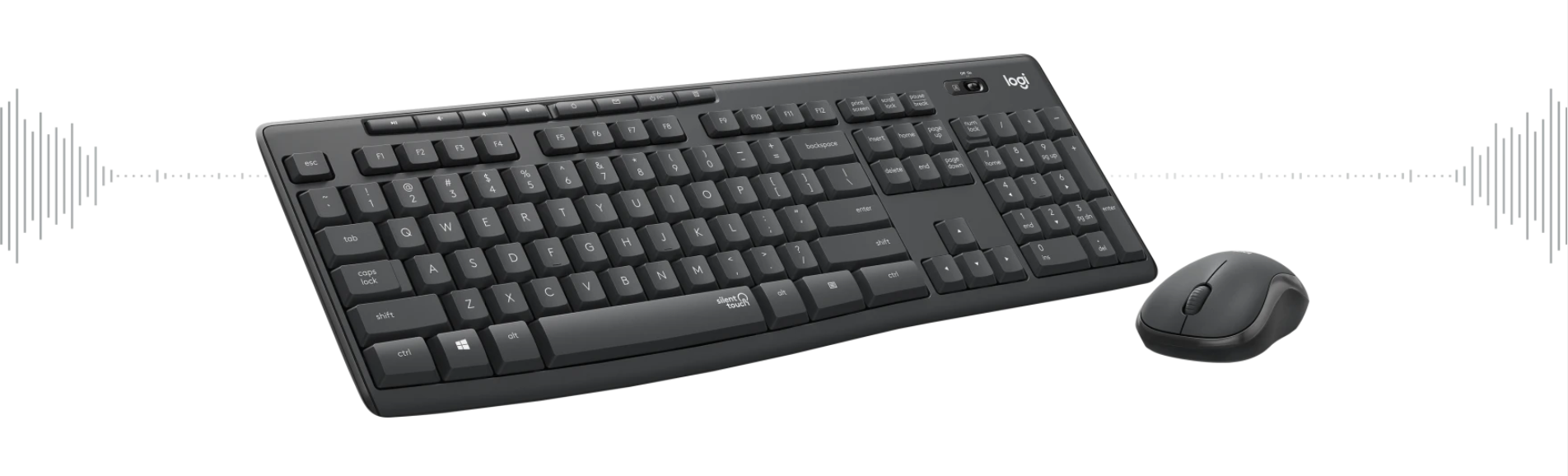 Giới thiệu Bộ bàn phím + chuột không dây Logitech MK295 màu đen (USB/SilentTouch)